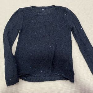 Navy Hering sequin sweater.